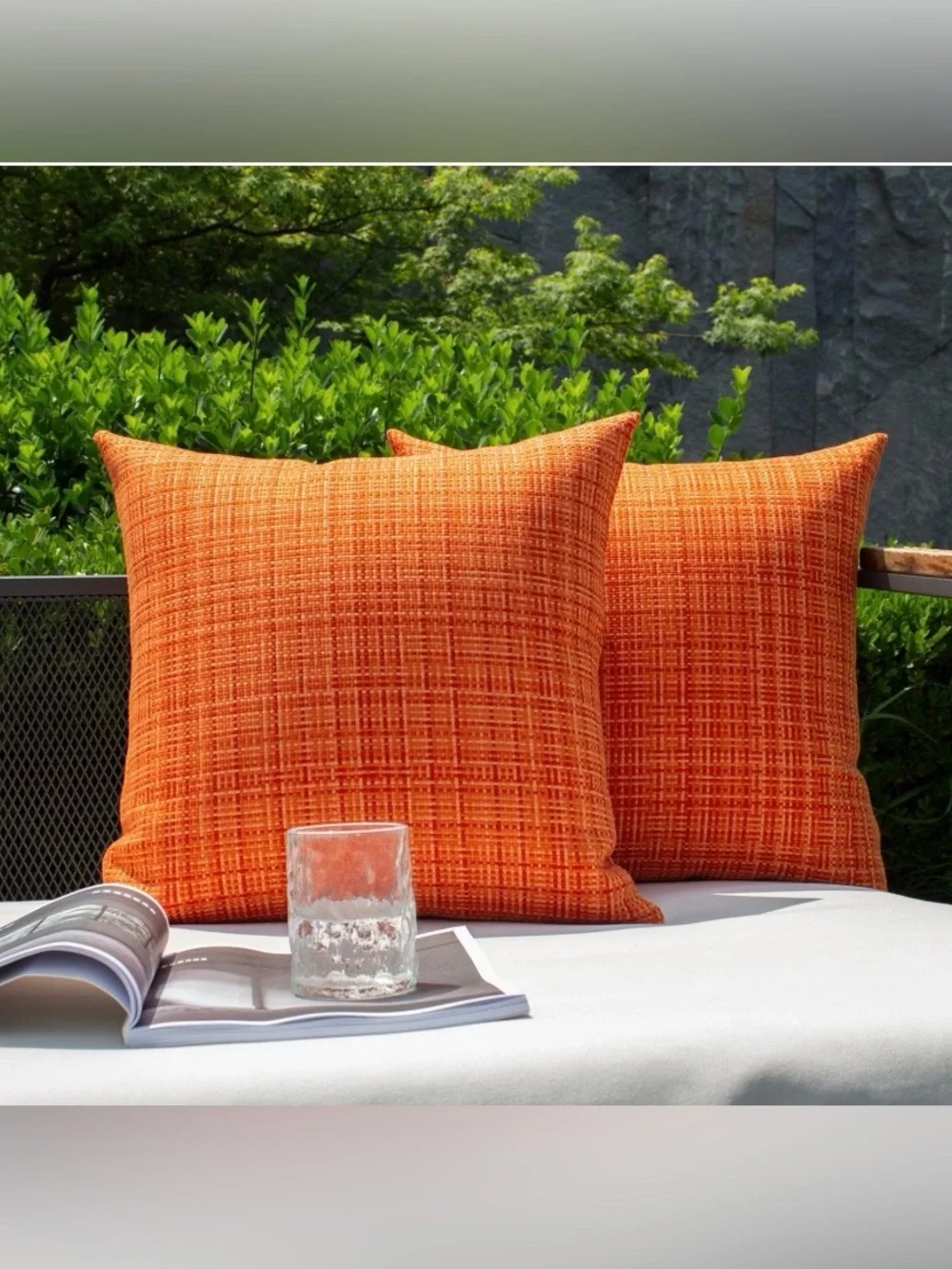 Outdoor Pillow Covers Square 24x24” ORANGE